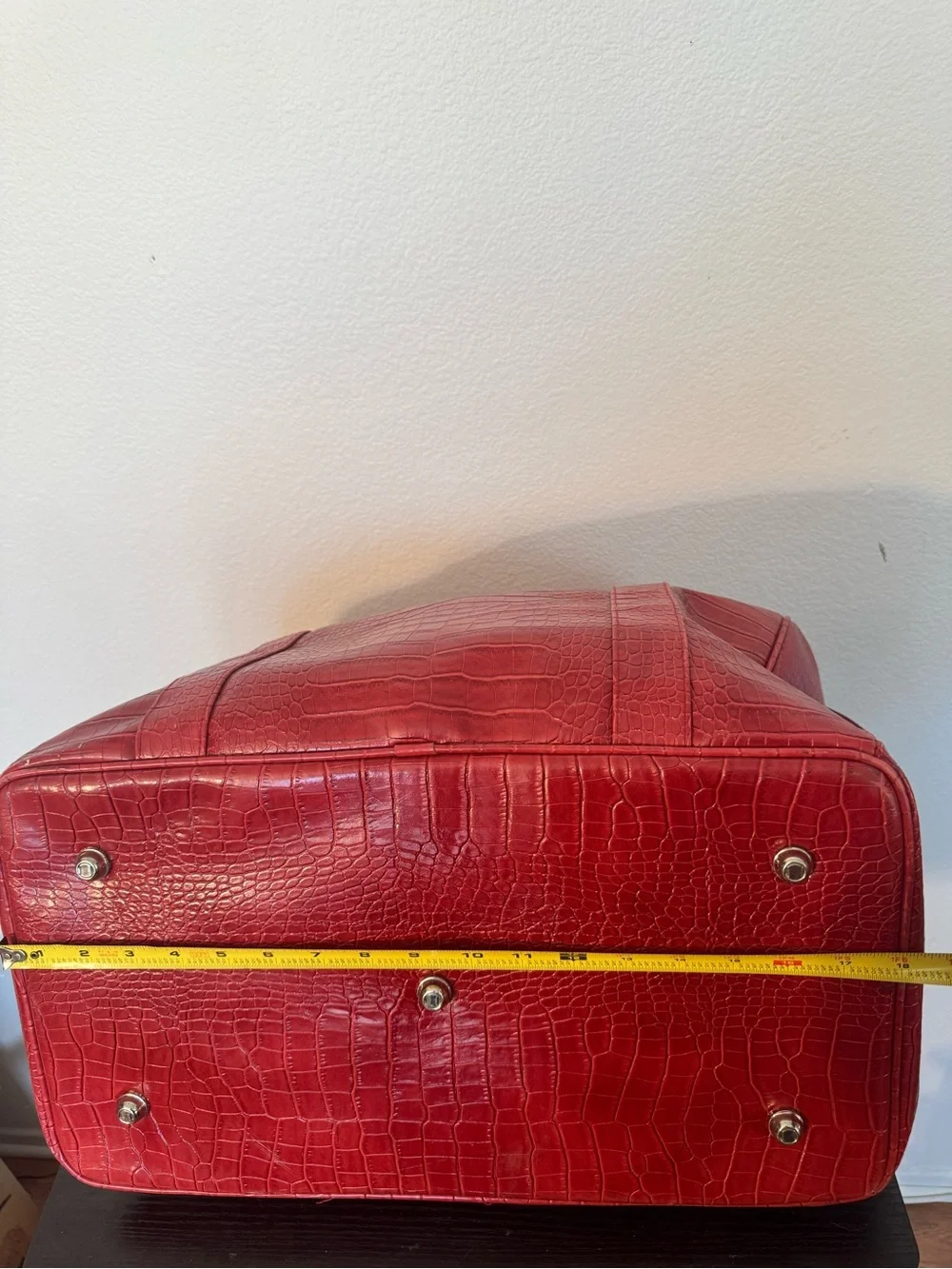 Bath & Body Works Red Faux-Croc Duffle Bag